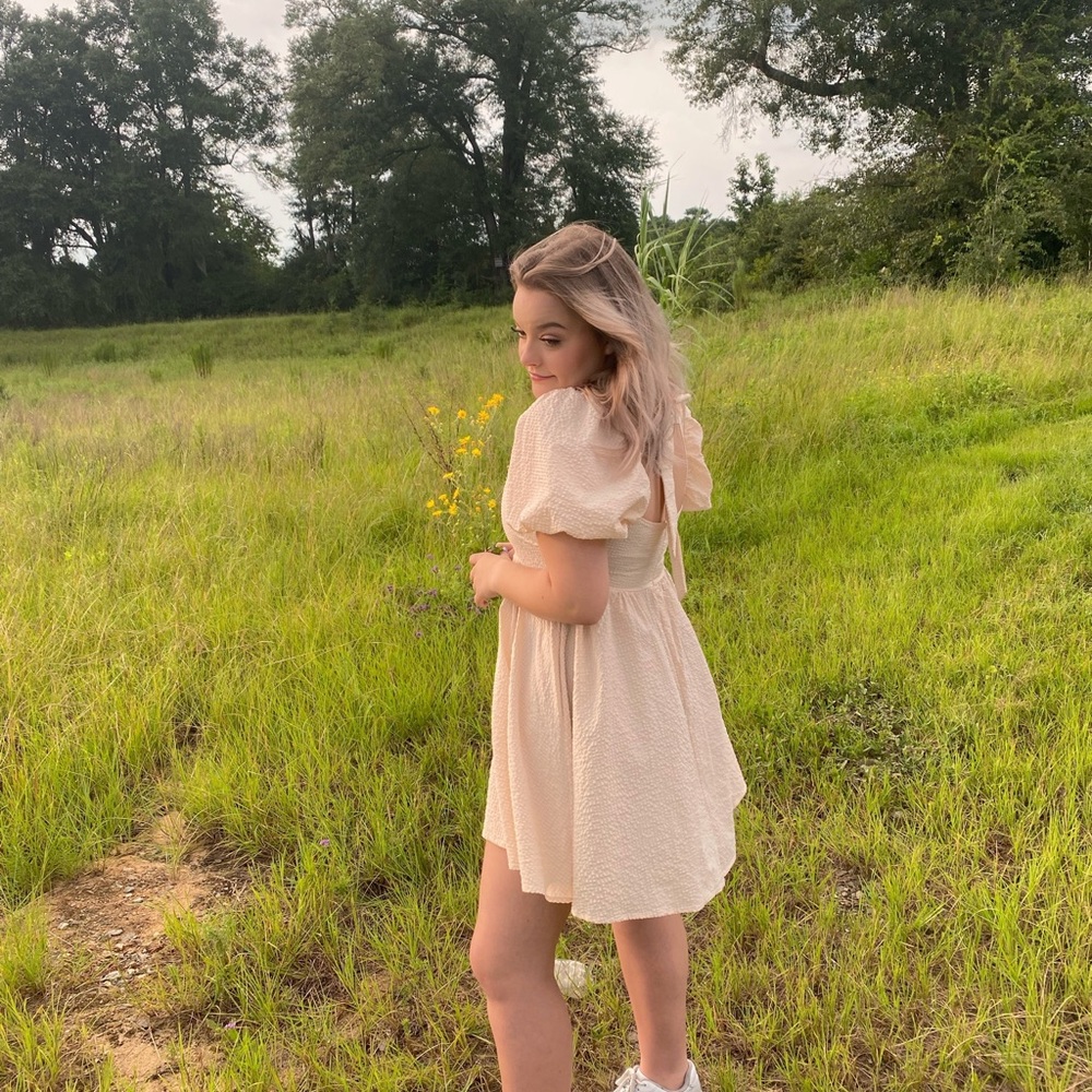Cream Puff Sleeve Dress size Large